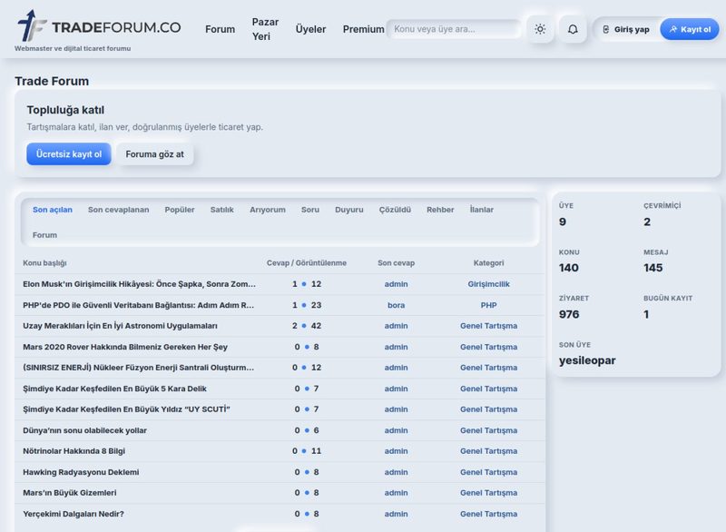 Trade Forum webmaster ve dijital ticaret forumu kapak görüntüsü